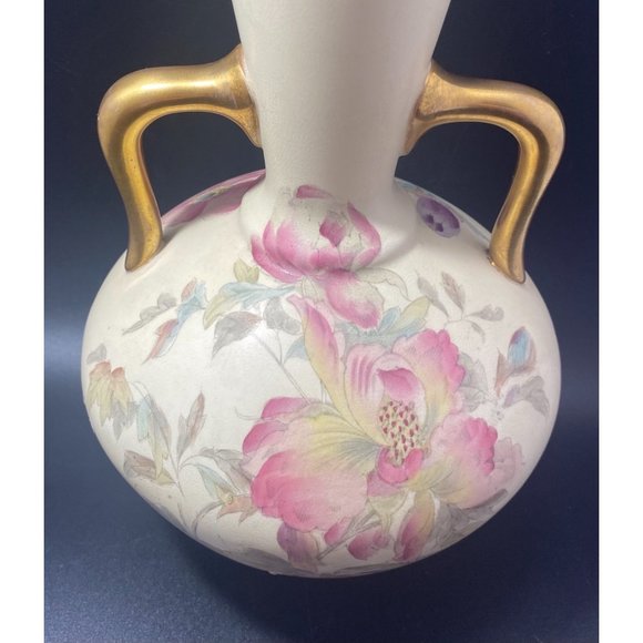 Vintage Early Adderley Two Handled Floral Vase Gold Gilt Made In England - Picture 4 of 8